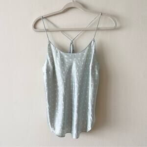 Victoria’s Secret Satin Cami Sleepwear Top Woman’s size M Seledyn Green White